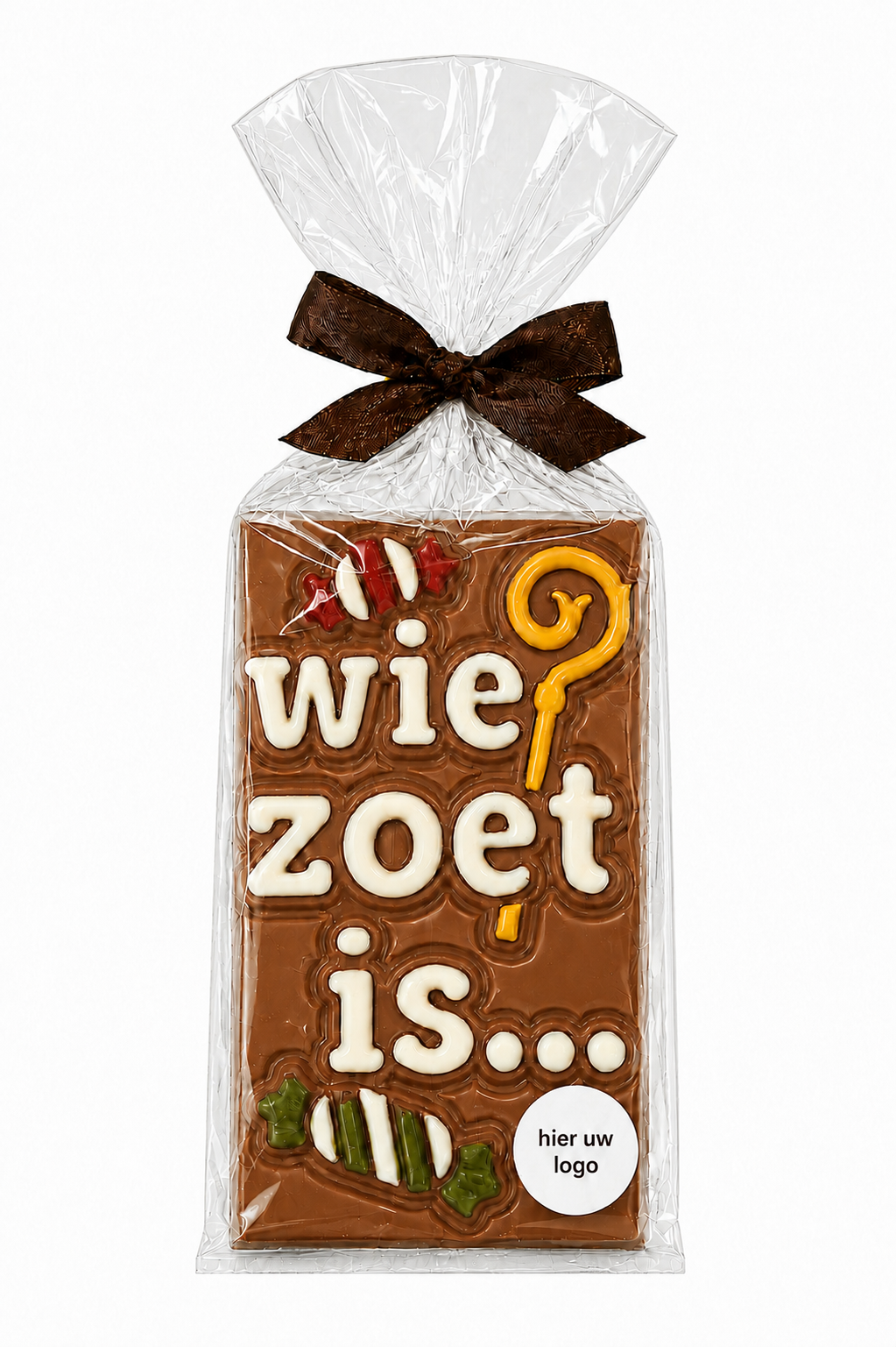 Chocolade tablet "WIE ZOET IS..." Inclusief logosticker 
